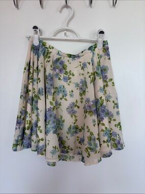 Dynamite Cream Floral Circle Skirt with Blue & Green Flowers